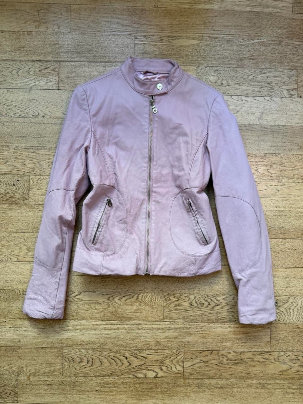 Amisu Lilac Leather Moto Jacket